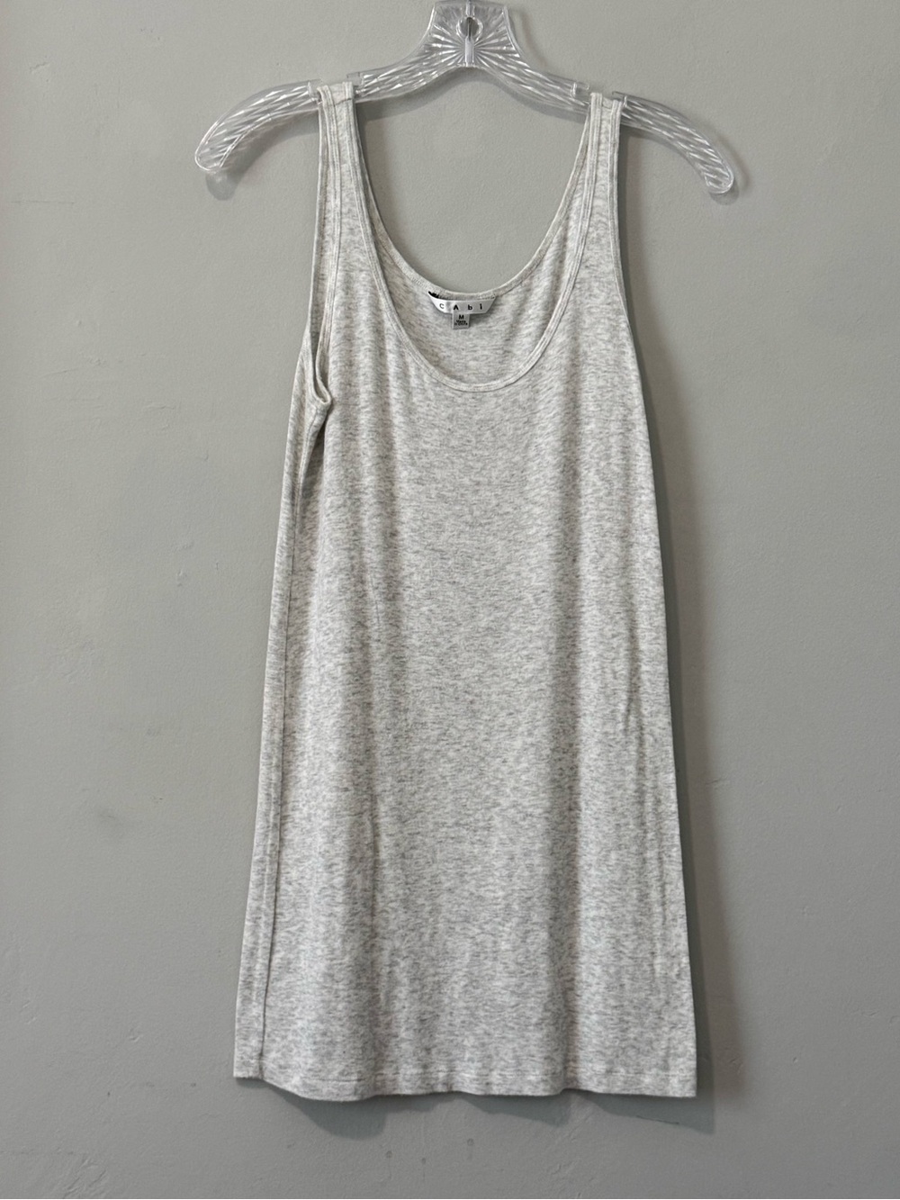 CAbi Light Heather Gray Scoop Neck Tank Size M